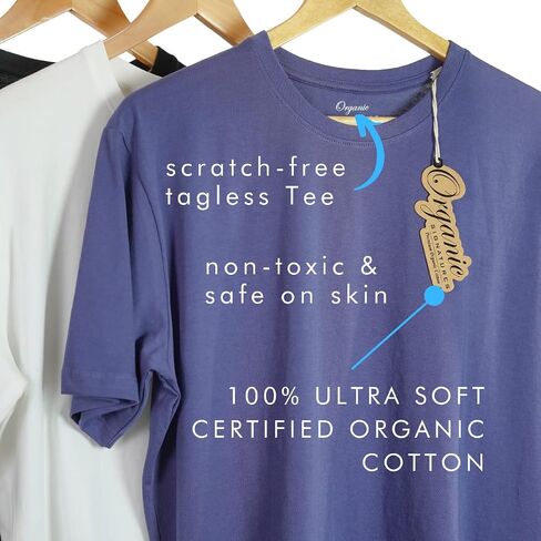 Organic Signatures Crewneck 100% Certified Organic Cotton, Soft Shirts for Men in Saudi Arabia