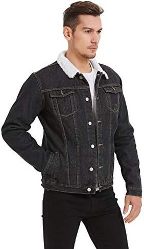 سترة منقوشة وعادية للرجال مبطنة بالصوف وياقة بورغ وسترة شيربا لسائقي الشاحنات وسترة من قماش الدنيم in Kuwait