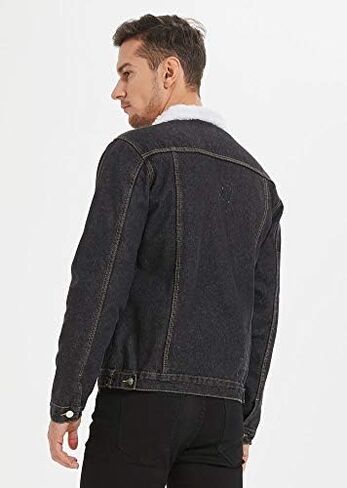 سترة منقوشة وعادية للرجال مبطنة بالصوف وياقة بورغ وسترة شيربا لسائقي الشاحنات وسترة من قماش الدنيم in Kuwait