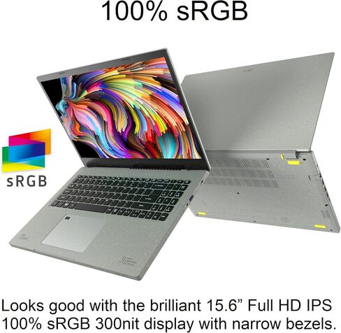أيسر أسباير فيرو AV15-51-7617 الكمبيوتر الأخضر | شاشة 15.6 بوصة FHD IPS 100% sRGB | الجيل الحادي عشر من Intel Core i7-1195G7 | رسومات Intel Iris Xe | 16 جيجابايت DDR4 | 512 جيجابايت NVMe SSD | Wi-Fi 6 | مواد PCR | Vero-Sleeve in Saudi Arabia