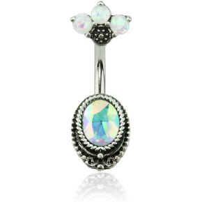 بومة مثقوبة 14G الفولاذ المقاوم للصدأ الاصطناعية أوبال زهرة البتلة الأعلى البطن الدائري in Kuwait