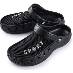 Roxoni Men’s Rubber Sport Clogs with Breathable Mesh Upper