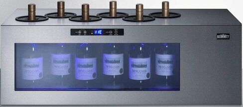 Summit STC6 36 Open Wine Cooler with 6 Bottle Capacity Commercially Approved Digital Thermostat Temperature Alarm LED Lighting Temperature Memory Function in Stainless Steel in Saudi Arabia