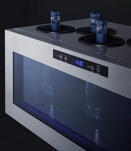 Summit STC6 36 Open Wine Cooler with 6 Bottle Capacity Commercially Approved Digital Thermostat Temperature Alarm LED Lighting Temperature Memory Function in Stainless Steel in Saudi Arabia