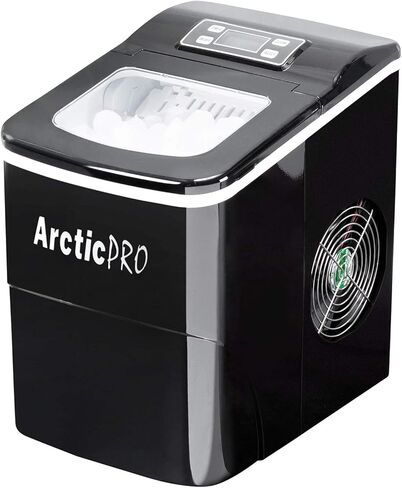 PORTABLE DIGITAL ICE MAKER MACHINE by Arctic-Pro with Ice Scoop, First Ice in 6-8 Minutes, 26 Pounds Daily, Great for Kitchens, Tailgating, Bars, Party, Small/Large Cubes, Black, 11.5x8.7x12.5 Inches in Saudi Arabia
