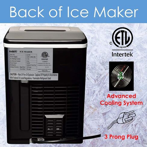 PORTABLE DIGITAL ICE MAKER MACHINE by Arctic-Pro with Ice Scoop, First Ice in 6-8 Minutes, 26 Pounds Daily, Great for Kitchens, Tailgating, Bars, Party, Small/Large Cubes, Black, 11.5x8.7x12.5 Inches in Saudi Arabia
