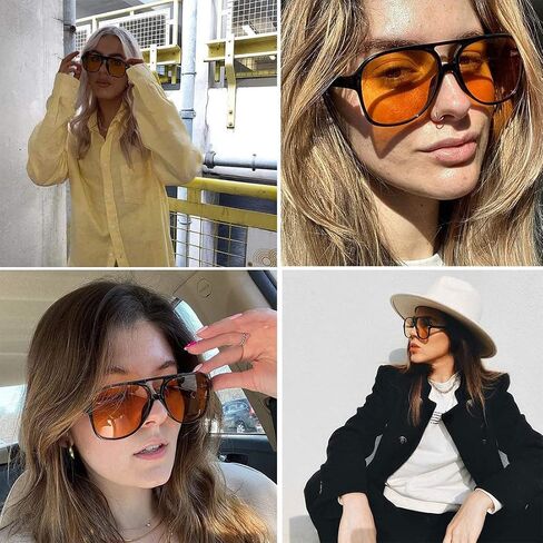 نظارات شمسية كلاسيكية كلاسيكية من TIANYESY للنساء والرجال بإطار كبير من طراز السبعينيات in Kuwait