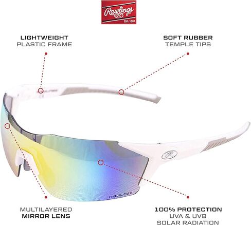 Rawlings R1801 Adult Shield Sport Baseball Sunglasses Lightweight Durable Scratch Resistant in Kuwait