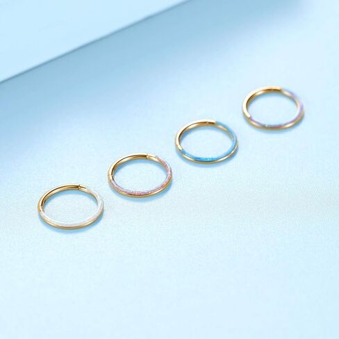 FUNLMO 20G 18G 16G 14G الحاجز الأنف الدائري Daith القرط 316L الجراحية الصلب الغضروف القرط هوب Daith اللولب الزنمة روك محارة ثقب المجوهرات تشيكوسلوفاكيا أوبال in Kuwait
