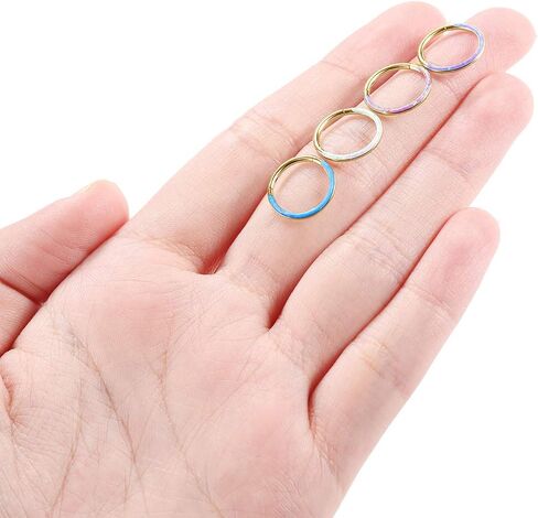 FUNLMO 20G 18G 16G 14G الحاجز الأنف الدائري Daith القرط 316L الجراحية الصلب الغضروف القرط هوب Daith اللولب الزنمة روك محارة ثقب المجوهرات تشيكوسلوفاكيا أوبال in Kuwait