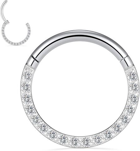 FUNLMO 20G 18G 16G 14G الحاجز الأنف الدائري Daith القرط 316L الجراحية الصلب الغضروف القرط هوب Daith اللولب الزنمة روك محارة ثقب المجوهرات تشيكوسلوفاكيا أوبال in Kuwait