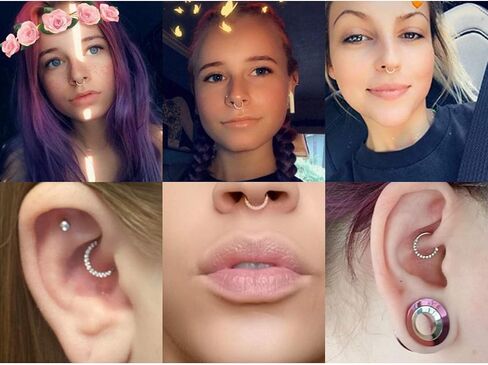 FUNLMO 20G 18G 16G 14G الحاجز الأنف الدائري Daith القرط 316L الجراحية الصلب الغضروف القرط هوب Daith اللولب الزنمة روك محارة ثقب المجوهرات تشيكوسلوفاكيا أوبال in Kuwait