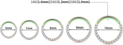 FUNLMO 20G 18G 16G 14G الحاجز الأنف الدائري Daith القرط 316L الجراحية الصلب الغضروف القرط هوب Daith اللولب الزنمة روك محارة ثقب المجوهرات تشيكوسلوفاكيا أوبال in Kuwait