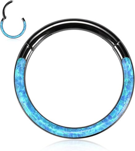 FUNLMO 20G 18G 16G 14G الحاجز الأنف الدائري Daith القرط 316L الجراحية الصلب الغضروف القرط هوب Daith اللولب الزنمة روك محارة ثقب المجوهرات تشيكوسلوفاكيا أوبال in Kuwait