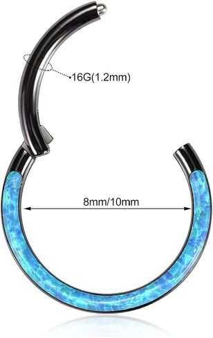 FUNLMO 20G 18G 16G 14G الحاجز الأنف الدائري Daith القرط 316L الجراحية الصلب الغضروف القرط هوب Daith اللولب الزنمة روك محارة ثقب المجوهرات تشيكوسلوفاكيا أوبال in Kuwait