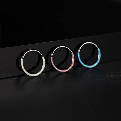 FUNLMO 20G 18G 16G 14G الحاجز الأنف الدائري Daith القرط 316L الجراحية الصلب الغضروف القرط هوب Daith اللولب الزنمة روك محارة ثقب المجوهرات تشيكوسلوفاكيا أوبال in Kuwait