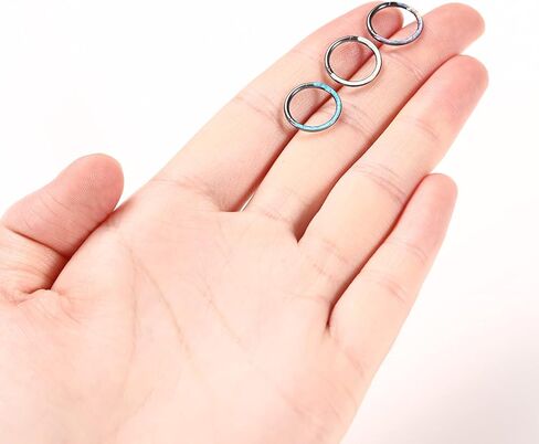 FUNLMO 20G 18G 16G 14G الحاجز الأنف الدائري Daith القرط 316L الجراحية الصلب الغضروف القرط هوب Daith اللولب الزنمة روك محارة ثقب المجوهرات تشيكوسلوفاكيا أوبال in Kuwait