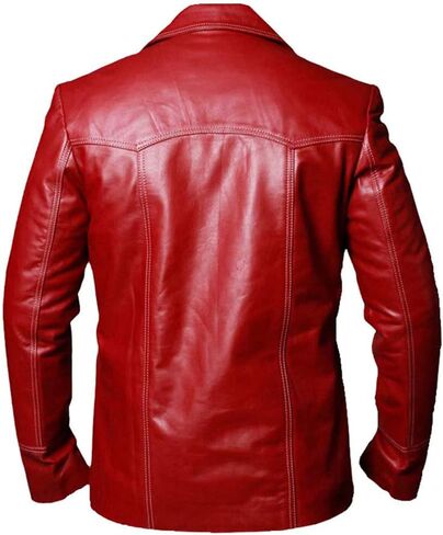 Fight Club Red Leather Jacket From Brad Pitt (Tyler Durden) in Saudi Arabia