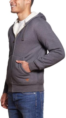 Weatherproof Vintage Men's Fleece Lined Zip Up Hoodie (Gray, Medium) in Saudi Arabia