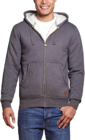 Weatherproof Vintage Men's Fleece Lined Zip Up Hoodie (Gray, Medium) in Saudi Arabia