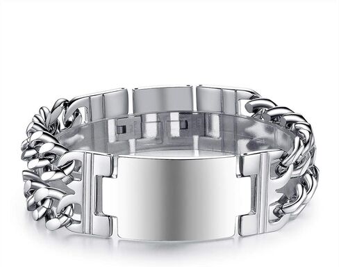 Jonline24h Heavy Mens Womens Stainless Steel Cross Prayer Big Bangle Cuff Bracelet 8.27 Inch Silver Black in Kuwait