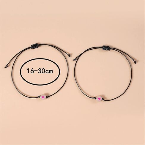 Pinky Promise Bracelet for Women Men Lucky Bead Love Heart Couple Bracelets Teen Girls Friendship BFF Glow in The Dark Jewelry in Saudi Arabia