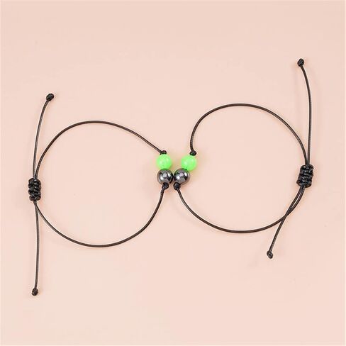 Pinky Promise Bracelet for Women Men Lucky Bead Love Heart Couple Bracelets Teen Girls Friendship BFF Glow in The Dark Jewelry in Saudi Arabia