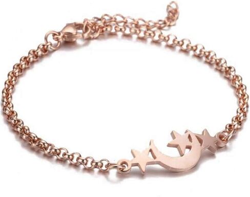 Jude Jewelers الفولاذ المقاوم للصدأ سلسلة نجمة القمر نمط ربط سوار حجم قابل للتعديل in Kuwait
