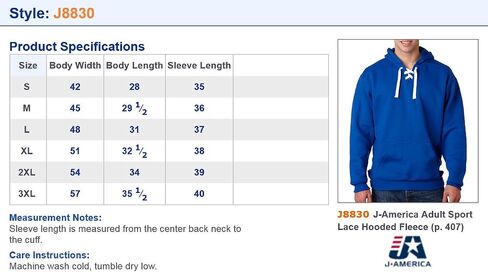 J. America Adult Sport Lace Hooded Sweatshirt in Kuwait