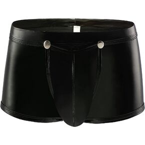 4UFiT Men's Shiny Liquid Metallic Boxer Briefs Performance Underwear with Detachable Pouch