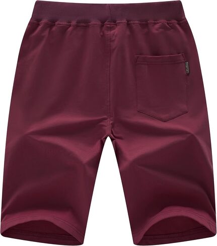 Chrisuno Men's Shorts Elastic Waist Athletic Sweat Shorts with Zipper Pockets in Kuwait