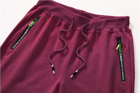Chrisuno Men's Shorts Elastic Waist Athletic Sweat Shorts with Zipper Pockets in Kuwait