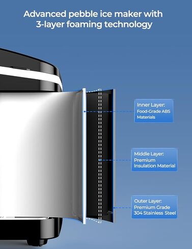 Dreamiracle Ice Maker Machine Countertop, 26 lbs in 24 Hours, Self-cleaning Ice Maker Countertop, 9 Cubes Ready in 8 Mins, Electric Ice Maker with Ice Scoop and Basket Home/Kitchen/Office in Saudi Arabia