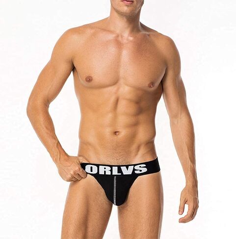 ORLVS Men's Underwear Jockstrap Athletic Supporters,3-Pack Cotton Low Rise Stretch Multipack Performance G-String (Medium,Black/White/Dark Blue(3-Pack)) in Saudi Arabia