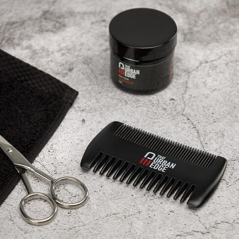 That Urban Edge Wooden Beard Comb for Men | Dual Action Mens Hair Comb for Fine and Coarse Beard Hair | Perfect for Use with Balms and Oils | Beard Comb for Men’s Grooming - For Moustache and Beard in Saudi Arabia