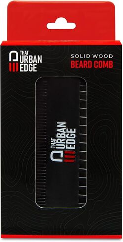 That Urban Edge Wooden Beard Comb for Men | Dual Action Mens Hair Comb for Fine and Coarse Beard Hair | Perfect for Use with Balms and Oils | Beard Comb for Men’s Grooming - For Moustache and Beard in Saudi Arabia