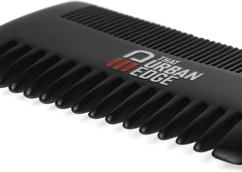 That Urban Edge Wooden Beard Comb for Men | Dual Action Mens Hair Comb for Fine and Coarse Beard Hair | Perfect for Use with Balms and Oils | Beard Comb for Men’s Grooming - For Moustache and Beard in Saudi Arabia
