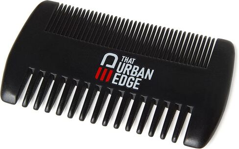 That Urban Edge Wooden Beard Comb for Men | Dual Action Mens Hair Comb for Fine and Coarse Beard Hair | Perfect for Use with Balms and Oils | Beard Comb for Men’s Grooming - For Moustache and Beard in Saudi Arabia