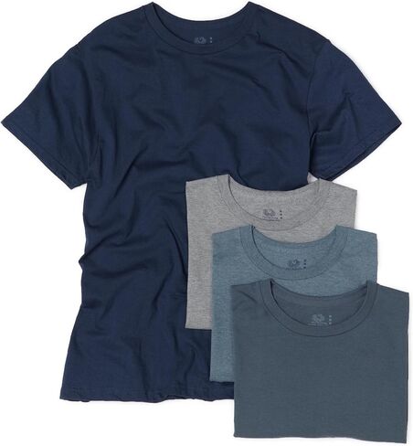 Fruit of the Loom Men's Crew Neck T-Shirt (Pack of 4), Assorted Blues and Grays, X-Large in Saudi Arabia