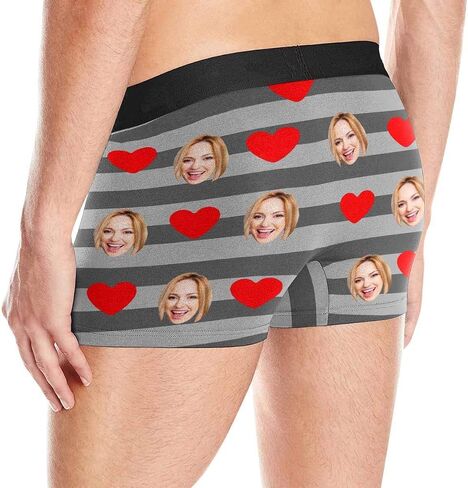 Personalized Mens Boxer Briefs, Face on Novelty Shorts Underpants for Boyfriend Husband This Rooster Belongs to Me Black in Saudi Arabia