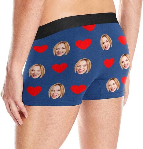 Personalized Mens Boxer Briefs, Face on Novelty Shorts Underpants for Boyfriend Husband This Rooster Belongs to Me Black in Saudi Arabia