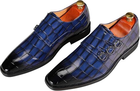 Santimon Men's Dress Loafer Shoes Monk Strap Slip On Formal Business Buckle Oxfords in Saudi Arabia