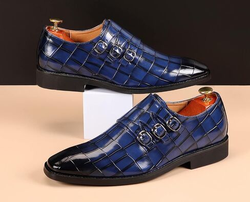 Santimon Men's Dress Loafer Shoes Monk Strap Slip On Formal Business Buckle Oxfords in Saudi Arabia