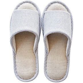 Women Mens Unisex Washable Cotton Open-Toe Home Slippers Indoor Shoes Casual Flax Soft Non-Slip Sole Shoes in Saudi Arabia