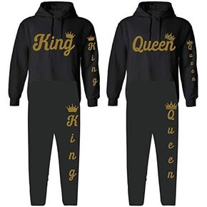 King & queen matching outfit for couple hoodie and sweatpants sweatsuit in Saudi Arabia
