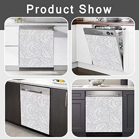 Kitchen Decor Colorful Flower Bird Magnetic Dishwasher Decal, Fridge Door Cover Vinyl Appliance Sticker, (Magnetic, 23" W x 26" H inches) in Kuwait