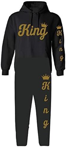 King & queen matching outfit for couple hoodie and sweatpants sweatsuit in Saudi Arabia