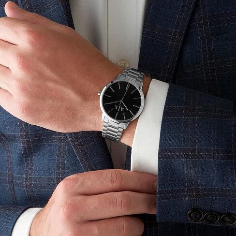A|X Armani Exchange Men's Watch with Three-Hand Analog Display and Stainless Steel or Leather Band, Watch for Men in Saudi Arabia