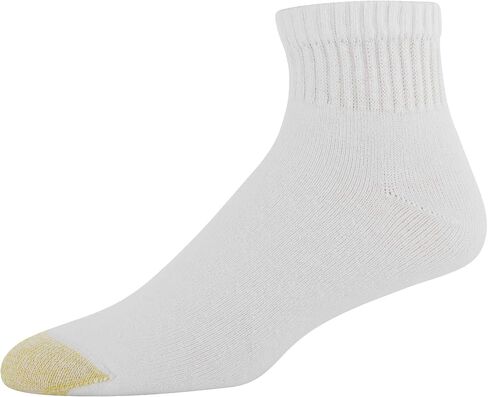 Gold Toe Men's Cotton Quarter 656s Athletic Sock (12 Pack), White, Large 12.5-16 in Saudi Arabia
