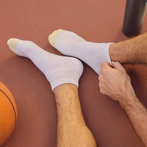 Gold Toe Men's Cotton Quarter 656s Athletic Sock (12 Pack), White, Large 12.5-16 in Saudi Arabia